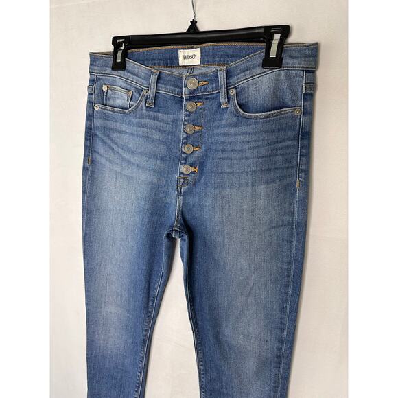 Hudson Jeans Ciara High Rise Skinny Button Fly Stretch Denim Comfortable Size 29 - Picture 2 of 8